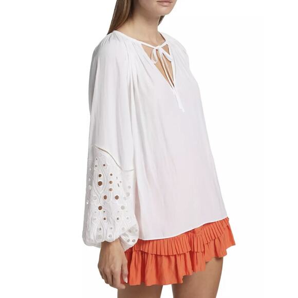 Ramy Brook Eyelet Balloon Sleeve Blouse - Picture 2 of 16